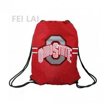 Knitted Polyester NCAA Drawstring Backpack - Ohio State University Octer bag