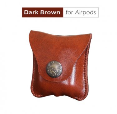 Premium PU Leather Protection Case Cover for AirPods True Wireless Headphone