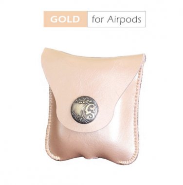 Premium PU Leather Protection Case Cover for AirPods True Wireless Headphone