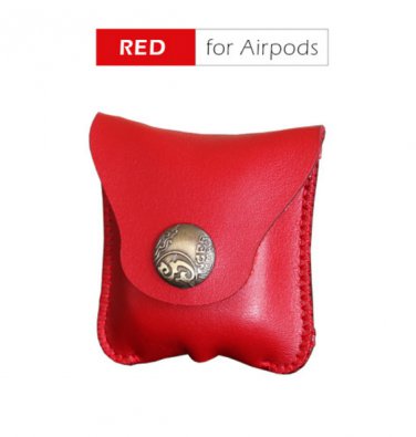 Premium PU Leather Protection Case Cover for AirPods True Wireless Headphone