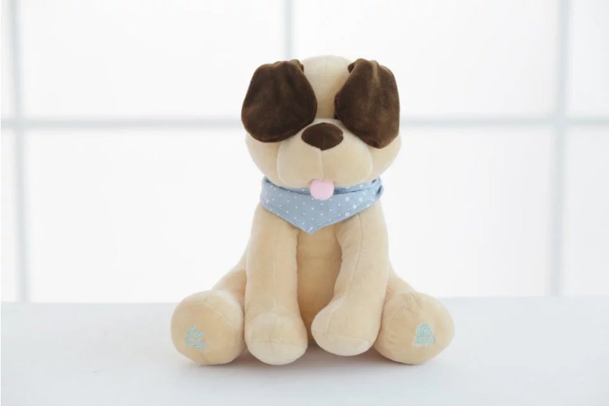 30cm Peek a boo Electric Puppy Dog Plush Toy The Dog Play Hide And Seek ...