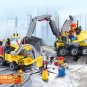 196pcs DIY City Engineering Team Assemble Toy Excavator Small Particles Building Blocks