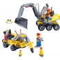 196pcs DIY City Engineering Team Assemble Toy Excavator Small Particles Building Blocks