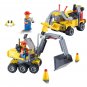 196pcs DIY City Engineering Team Assemble Toy Excavator Small Particles Building Blocks