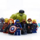 8pcs/lot Iron-Man & Hulk & Thor & Captain America Characters Assemble Building Blocks Toys