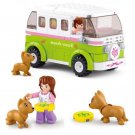 158pcs/set Camper Travel Bus Building Blocks Kit Educational Construction Bricks