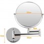 Makeup Mirror-3/5/7/10X magnifying double reversible cosmetic mirror holder is fixed on the wall