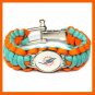 NFL MIAMI DOLPHINS SUPER BOWL SPORTS BRACELET ADJUSTABLE SURVIVAL BRACELET