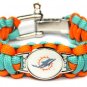 NFL MIAMI DOLPHINS SUPER BOWL SPORTS BRACELET ADJUSTABLE SURVIVAL BRACELET