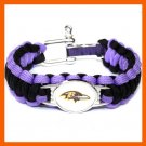 NFL BALTIMORE RAVENS SUPER BOWL SPORTS BRACELET ADJUSTABLE SURVIVAL