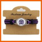 SACREMENTO KINGS BASKETBALL TEAM GENUINE LEATHER BRACELET BASKETBALL