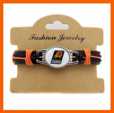PHOENIX SUNS BASKETBALL TEAM GENUINE LEATHER BRACELET BASKETBALL