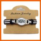 BASKETBALL FANS SPURS CHARM MULTILAYER BRAIDED GENUINE LEATHER BRACELET