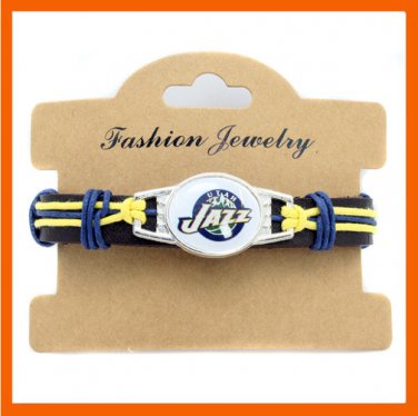 NEW UTAH JAZZ TEAM PARACORD BRACELET LEATHER BRACELET BASKETBALL