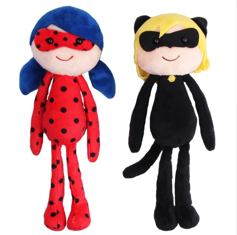 25cm Miraculous Ladybug Cat Noir Adrien Marinette Plush Doll Figure Toys Cat Noir 5336