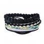 1Set (3-4PCs) Leather Bracelet Multilayer Bead Bracelet Punk Wrap Bracelets (08125)