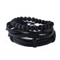 1Set (3-4PCs) Leather Bracelet Multilayer Bead Bracelet Punk Wrap Bracelets (08126)