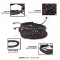 1Set (3-4PCs) Leather Bracelet Multilayer Bead Bracelet Punk Wrap Bracelets (08126)
