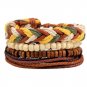 1Set (3-4PCs) Leather Bracelet Multilayer Bead Bracelet Punk Wrap Bracelets (14518)