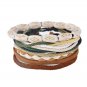 1Set (3-4PCs) Leather Bracelet Multilayer Bead Bracelet Punk Wrap Bracelets (08130)