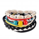 1Set (3-4PCs) Leather Bracelet Multilayer Bead Bracelet Punk Wrap Bracelets (08131)