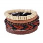 1Set (3-4PCs) Leather Bracelet Multilayer Bead Bracelet Punk Wrap Bracelets (02431)