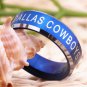 Dallas Cowboys Design Men's Blue Tungsten Comfort Fit Ring
