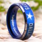 Dallas Cowboys Design Men's Blue Tungsten Comfort Fit Ring