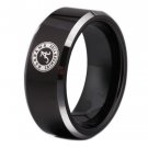 Black With Shiny Edges Alabama Design Tungsten Wedding Ring