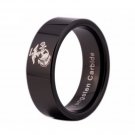 Black Pipe Army Ring USMC Design Men's Tungsten Comfort Fit Ring