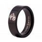 Black Pipe Army Ring USMC Design Men's Tungsten Comfort Fit Ring