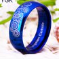 JEWELRY 8mm Width Doctor Who Shiny Blue Dome Men and Women's Fashion Tungsten Ring