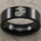 Hot Sales 8MM Black Pipe Army Military Marines Men's Comfort Fit Tungsten