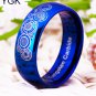 8mm Width Doctor Who Blue Dome Men and Women's Fashion Tungsten Ring