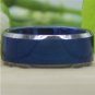 Hot Sales 8MM Comfort Fit Blue Top Silver Bevel Men's Fashion Tungsten Wedding Ring