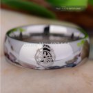 Comfort Fit Firefighter Fireman Silver Domed Men's Fashion Tungsten Ring
