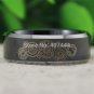 Black Silver Bevel Doctor Who Men's Comfort Fit Fashion Tungsten Ring