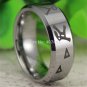 hiny Silver Bevel Stargate Design Men's Fashion Tungsten Wedding Ring