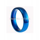 6MM Shiny Blue Polished Domed Women&Men's Tungsten Wedding Ring