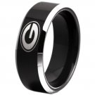 Black With Shiny Edges Georgia Bulldogs Primary Design Tungsten Wedding Ring