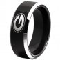 Black With Shiny Edges Georgia Bulldogs Primary Design Tungsten Wedding Ring