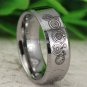 Silver Beveled Doctor Who Time Lord Men's Comfort Tungsten Wedding Ring