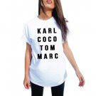 Women Punk Summer Letter Printed White Cotton T-shirt karl coco tom marc Fashion