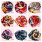 Lavender Red Black Lily Flower Satin Oil Painting Long Wrap Shawl Beach Silk Scarf 160X50cm S86