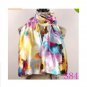 Lavender Red Black Lily Flower Satin Oil Painting Long Wrap Shawl Beach Silk Scarf 160X50cm S84