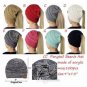High Bun Ponytail Stretchy Knit Beanie Skull Hat women warm hat CC Trendy Warm winter knitted (B)