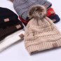 Winter hats faux fur pom pom female knitted skullies casual hat solid autumn ski beanies (White)