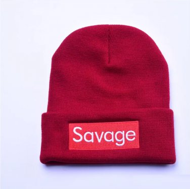 Savage Beanie Hats Cap Winter Hats Knitted Girls Brand Hat Skullies Caps (Red)
