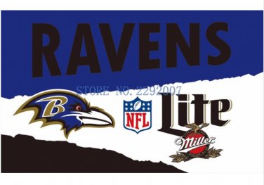 Baltimore Ravens Custom Flags 3x5ft Polyester Digital Print Football Support Flag