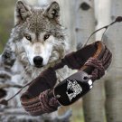 1pcs Wolf 7 Vintage Braided Woven Rope Leather Unisex Bracelet Yak Bone Carved Logo